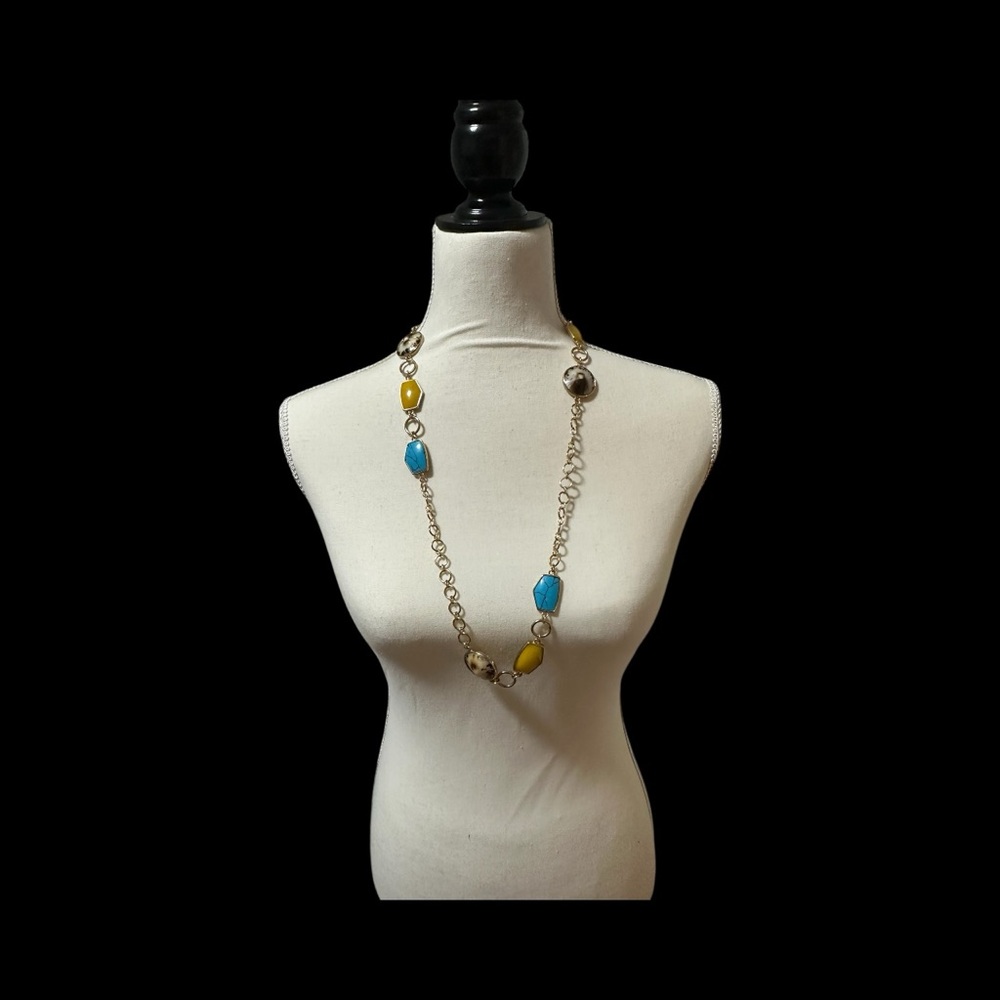 kate spade multicolor stones Necklace with gold pated - Picture 2 of 5